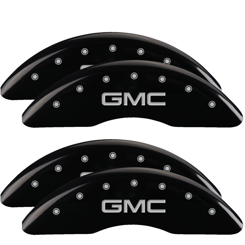 Mgp Caliper Covers 34219Sgmcbk Gmc Black Powder Coat Finish, Silver Characters, Set Of 4