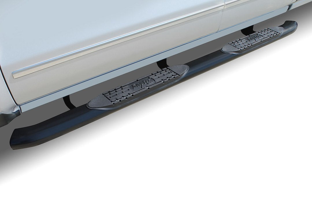 Raptor Series Nerf Bars Side Steps 4In Oval Black Curved For New Body 2019-2025 Dodge Ram 1500 Quad/Extended Cab