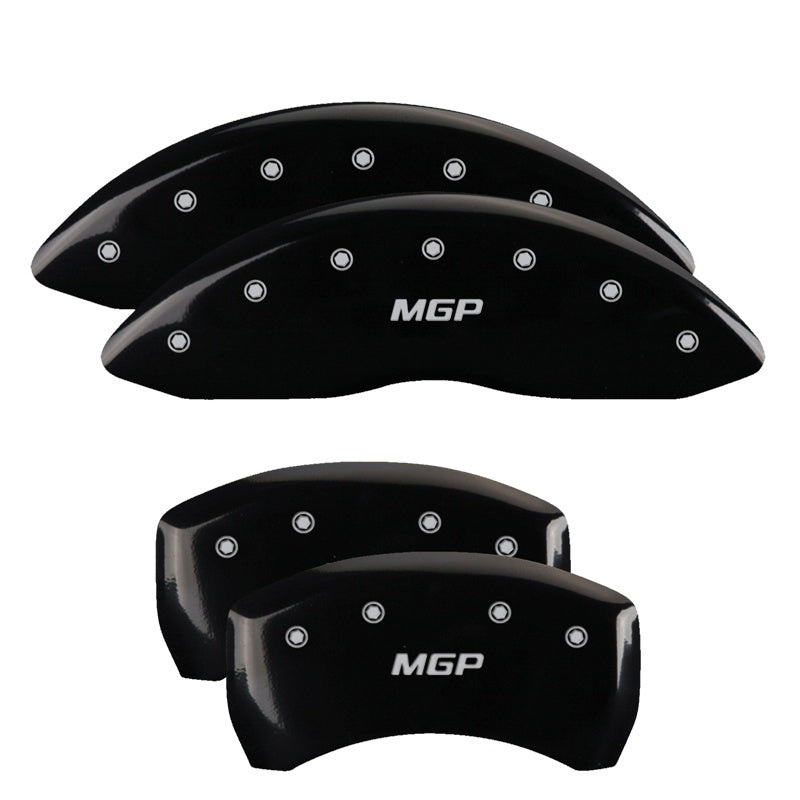 Mgp Caliper Covers 11221Smgpbk Mgp Black Powder Coat Finish, Silver Characters, Set Of 4