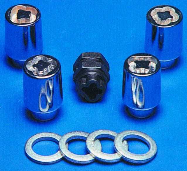 Topline Products C140905 Chrome 1.25' Standard Acorn Wheel Locks | 14Mm X 1.50' Thread | Set Of 4 Locks With 1 Key