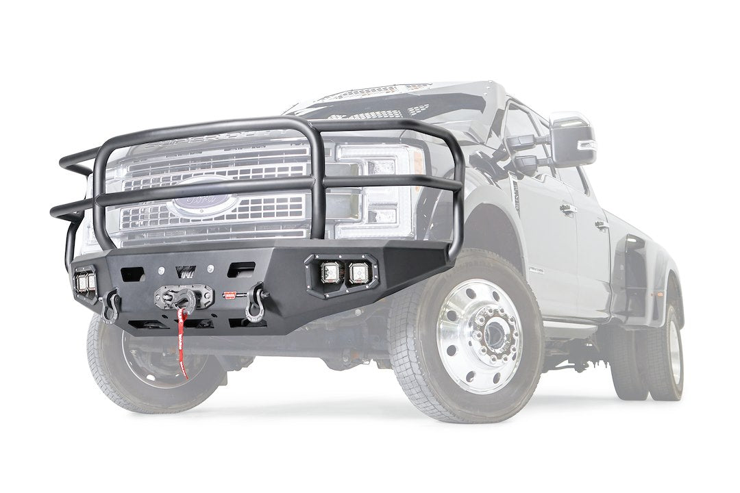 Warn 107182 Ascent Hd Front Bumper With Full Grille Guard, Fits: Ford Sd F450 & F550 (2017-2021)