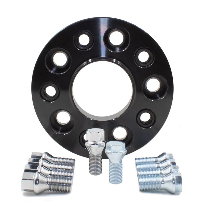 Wheel Accessories Parts 1 Pc 1 Pc Hub Centric Euro Wheel Spacer Adapter 25Mm Thick 57.1Mm Hub Adapts 5X100 Bolt Pattern To 5X112 Bolt Pattern Includes M14X1.5 Black Bolts Fits Vw & Audi