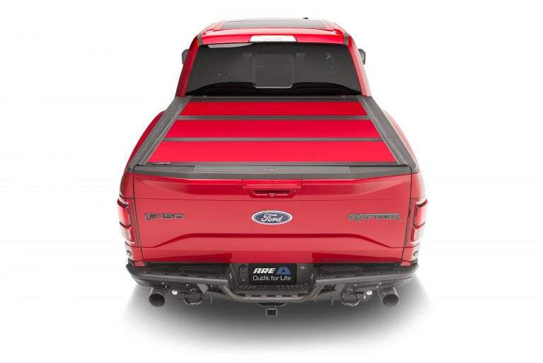 A.R.E. Fusion Painted Hard Fold Truck Bed Tonneau Cover | Ar12018L-Gpj | Fits 2014 - 2019 Chevy/Gmc Silverado/Sierra (Does Not Fit Dually) 5' 8' Bed (69.3' ), Paint Code: Gpj Glory Red