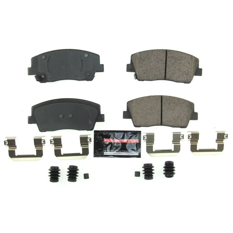 Power Stop Z23-2117 Front Z23 Evolution Sport Carbon Fiber Infused Ceramic Brake Pads With Hardware For Genesis G70 2019-2022, Kia Stinger 2018-2021 [Model Specific]