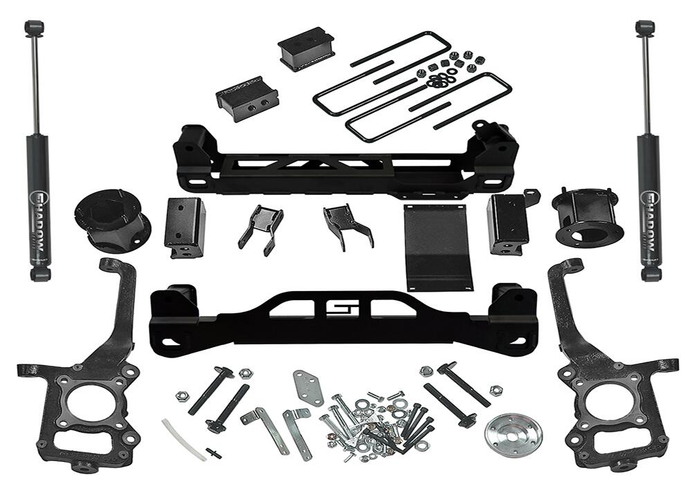 SUPERLIFT Suspension Component Box Kit for 2015-2023 Ford F-150, 4.5" Lift, Alloy Steel, Black, Model 9937