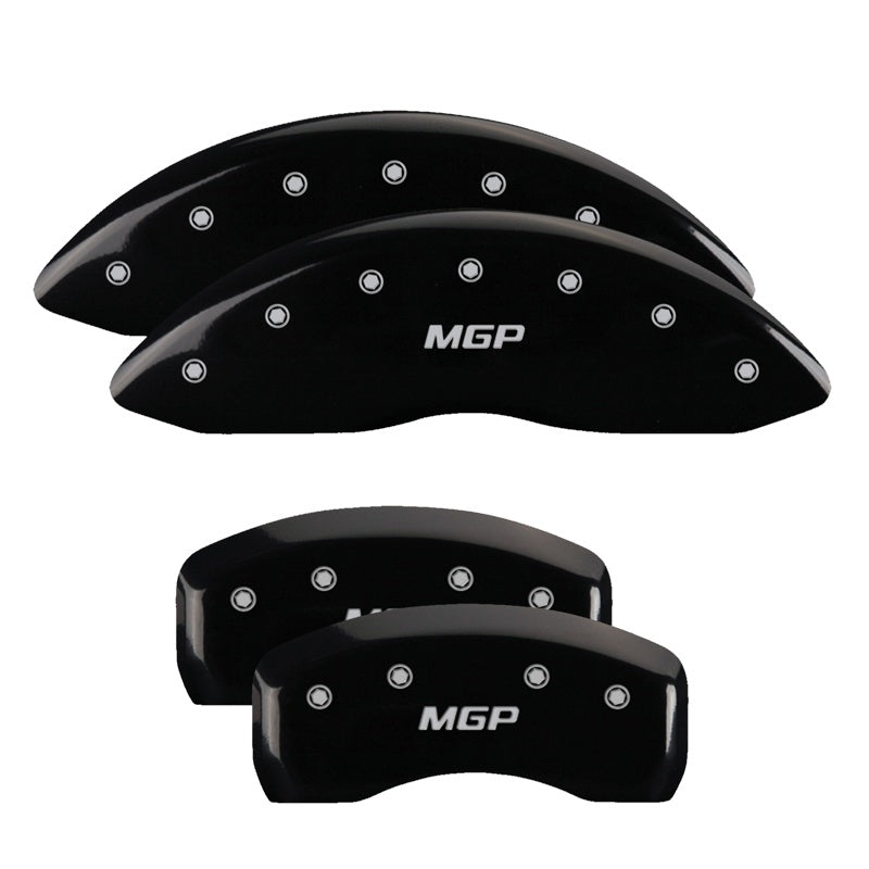 Mgp Caliper Covers 42021Smgpbk Mgp Black Powder Coat Finish, Silver Characters, Set Of 4