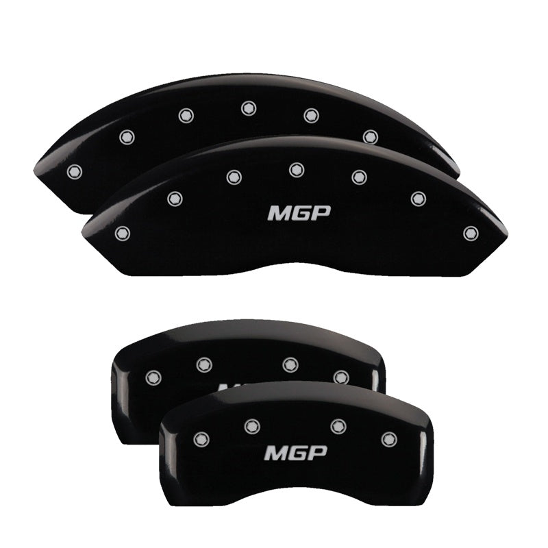 Mgp Caliper Covers 54014Smgpbk Mgp Black Powder Coat Finish, Silver Characters, Set Of 4