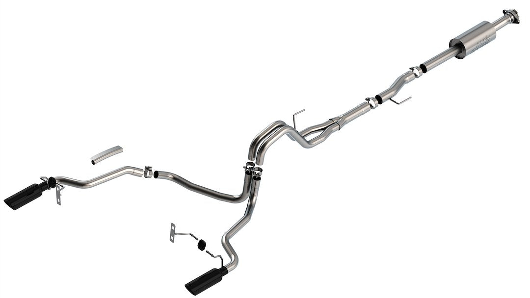 Borla 140863Bc Cat-Back For '21-'23 F-150 2.7L/3.5L At 2&4Wd Crew Cab 5' 7' Bed/Ext. Cab 6' 7' Bed Exc. 3.5L P.B., Tremor, & Black Appear. Adapt. 60556 Crew Cab (6' 7') Bed. 60564 Ext. Cab (8' 2') Bed
