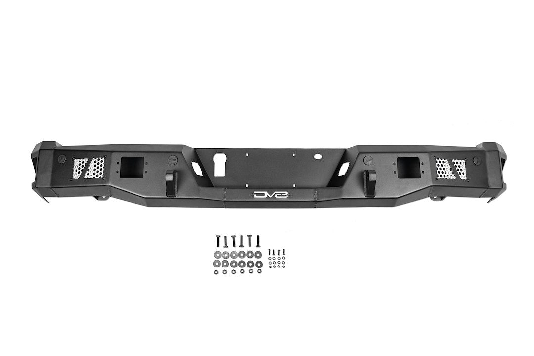 Mto Series Rear Bumper For 2021-2023 Ford F-150 | Utility Steps | Designed For Single Exhaust Setups | Accepts (2) 3' Flush Mount Pod Lights | Paintable Aluminum Inserts | Dv8 Offroad