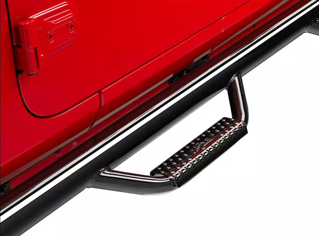 Realtruck Nerf Steps For Jeep Gladiator Jt | Wheel-To-Wheel, Heavy Duty Steel, Gloss Back | J1980T-Gb | Fits 2020-2024 Jeep Gladiator Jt 4 Door, Srw Gas