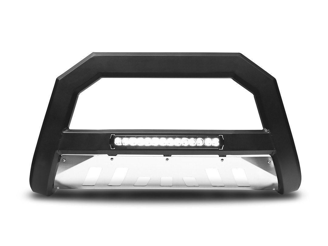 Armordillo 8705209 Ar Series Aluminum Bull Bar With Led Light Bar - Matte Black With Aluminum Skid Plate Fits 2019-2021 Chevy Silveardo/Gmc Sierra 1500