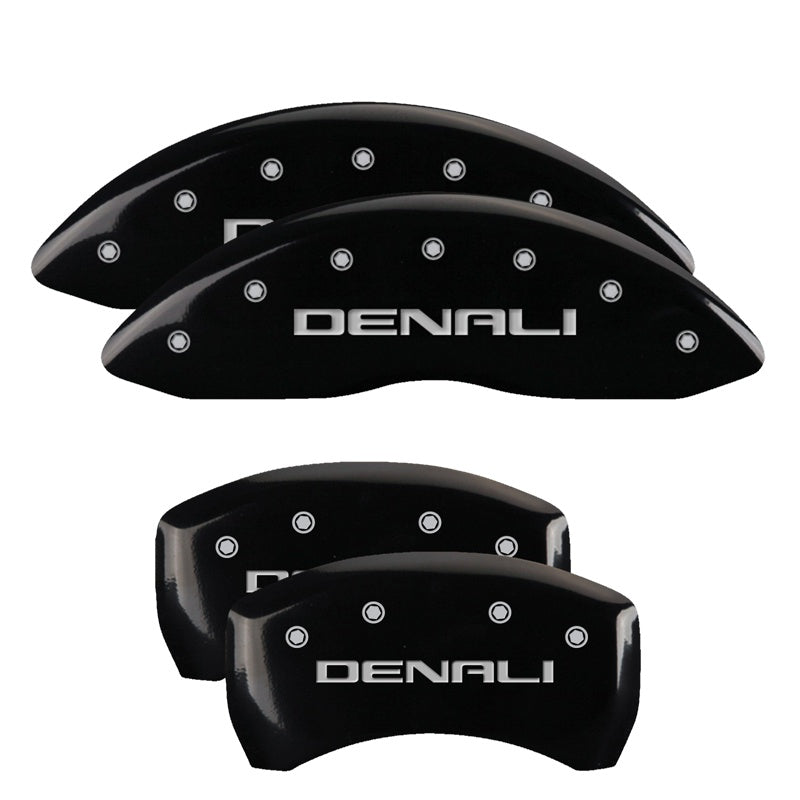Mgp Caliper Covers 34218Sdnlbk Denali Black Powder Coat Finish, Silver Characters, Set Of 4