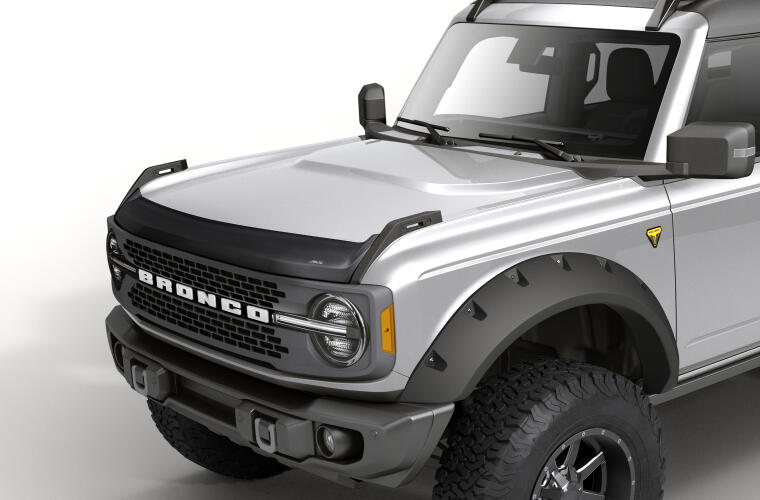 Auto Ventshade [Avs] Aeroskin Hood Protector | Fits 2021-2025 Ford Bronco | Low Profile Deflector/Bug Shield - 1 Pc., Smoke | 322183
