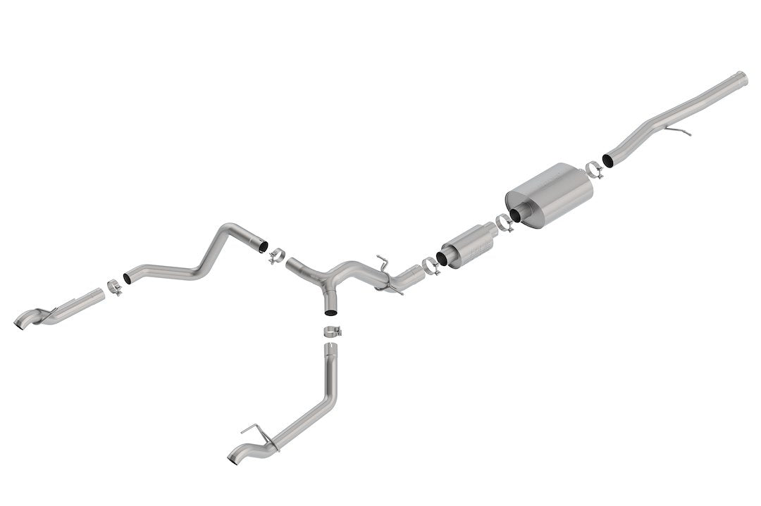Borla 140773 Cat-Back Perf. Exhaust Sys. For '19-'23 Chevrolet Silverado 1500 V8 & Gmc Sierra 1500 V8T-304 Stainless Steel S-Type Sound Dual Split Rear Exit Single 2.75' Exit Each Side Reuse O.E. Tips