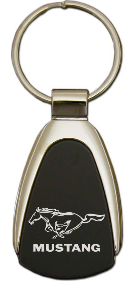 Au-Tomotive Gold, Inc. Tear Drop Key Chain For Ford Mustang (Black)