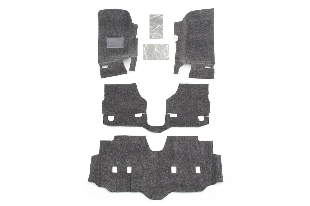 Bedrug Jeep Liners - 2007-2018 Wrangler JK UNLTD 4 Door, Grey Carpet, 4 pc, Model BRJK07F4, Includes Heat Shields