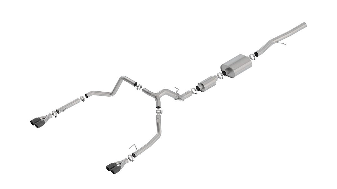 Borla 140774Bc Cat-Back Perf. Exh. Sys. For 2019-2023 Chevrolet Silverado 1500 V8 & Gmc Sierra 1500 5.3L V8 S-Type Sound Dual Split Rear Exit Dual 3.5' Round Black Chrome Tips Each Side