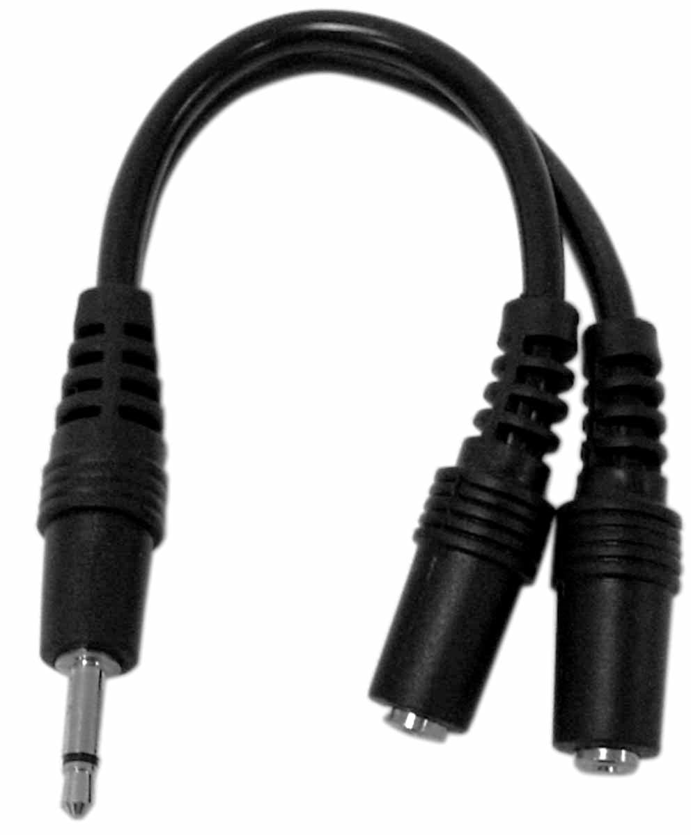 6 inch 3.5MM MALE PLUG TO DOUBLE FEMALE (Y)