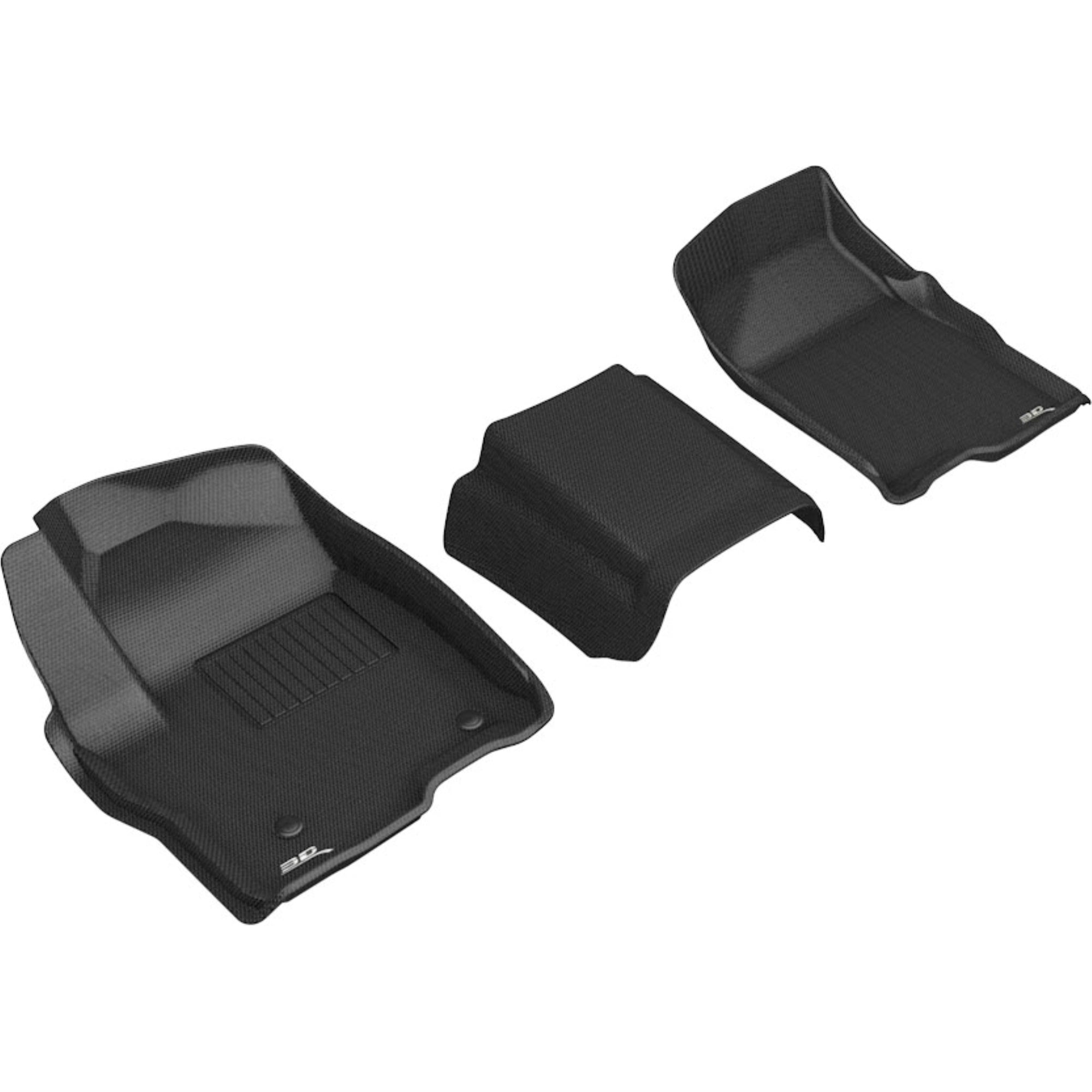 3D MAXpider GMC SIERRA 1500 / CHEVROLET SILVERADO 1500 DOUBLE / CREW BENCH SEAT 20192022 KAGU BLACK R1 (3PCS DESIGN)