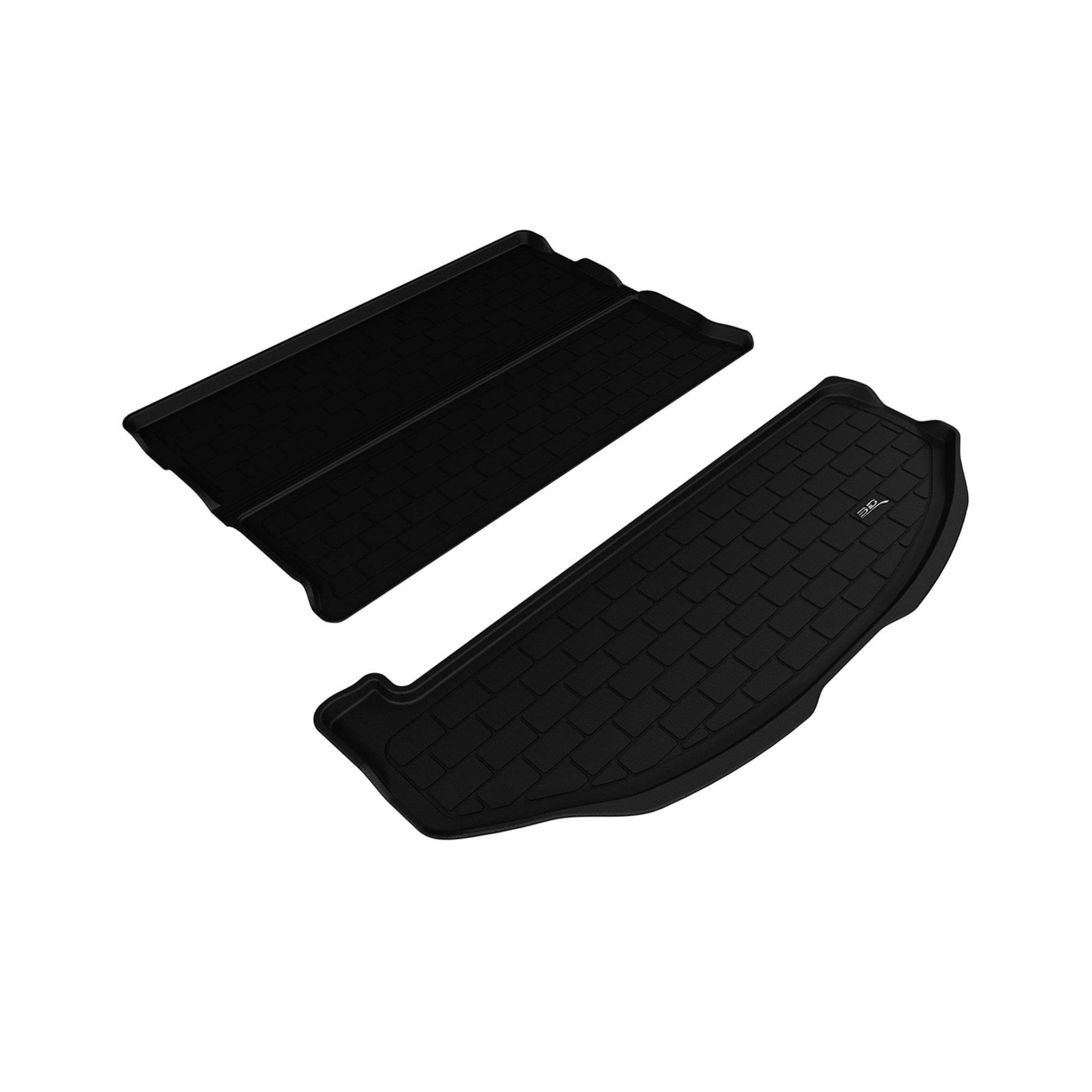 3D Maxpider Hyundai Santa Fe 6 & 7 Seats 2013-2018 Behind 2Nd Row Stowable Kagu Black Cargo Liner (2Pcs)