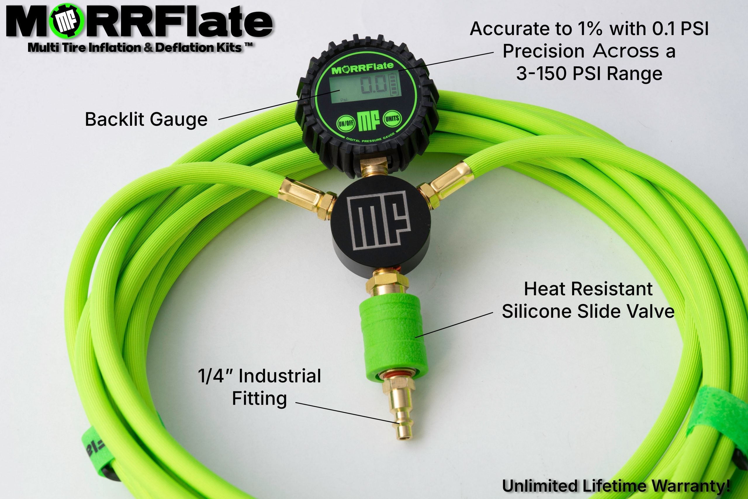 MORRFlate Braided Quad: 4-Tire Hose Kit, Up to 125" Wheelbase