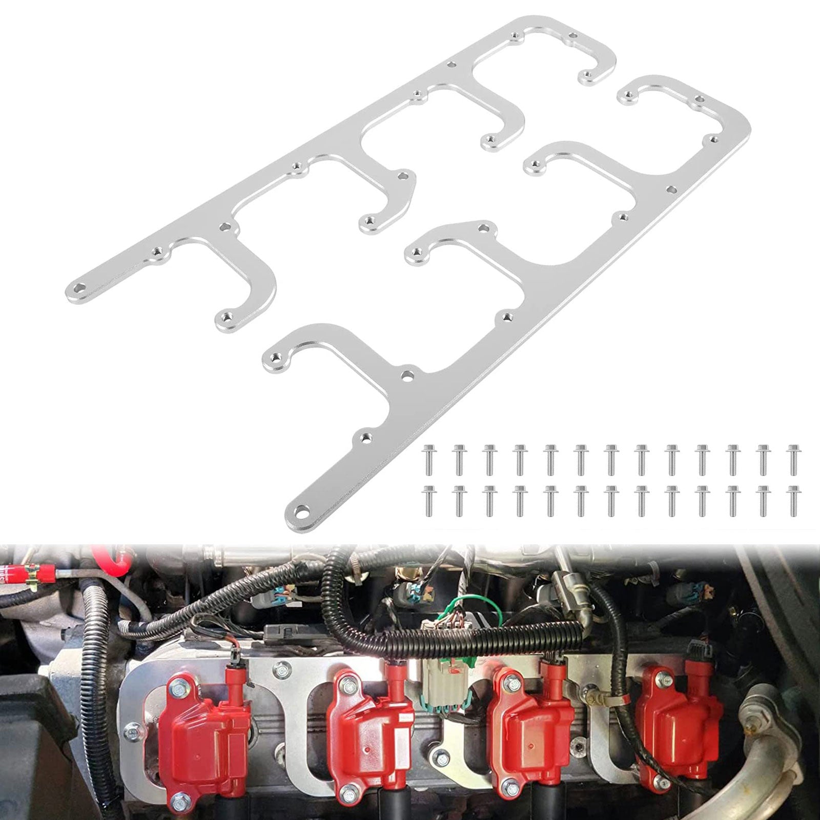 5.3L LS Square Coil Brackets Valve Cover For D581 D514A D510C 12558693 LSX Swap Truck LS1 LS3 LS2 LQ4 LQ9 LS6 L92 L99 L33 LR4