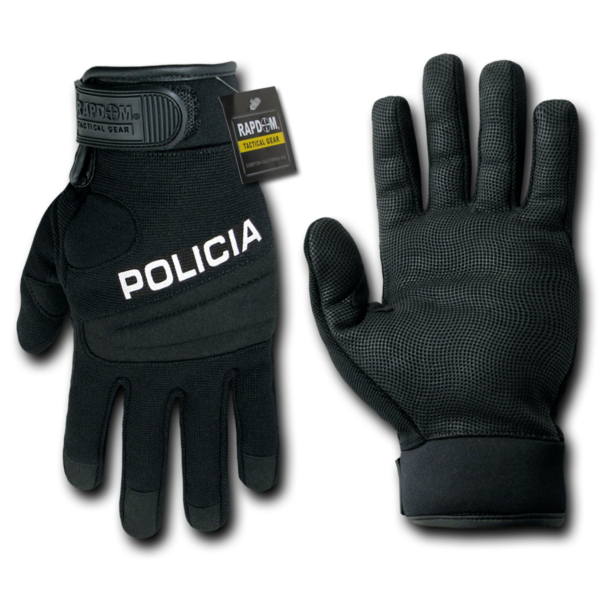 Digital Leather Glove, Policia, Black,Xl