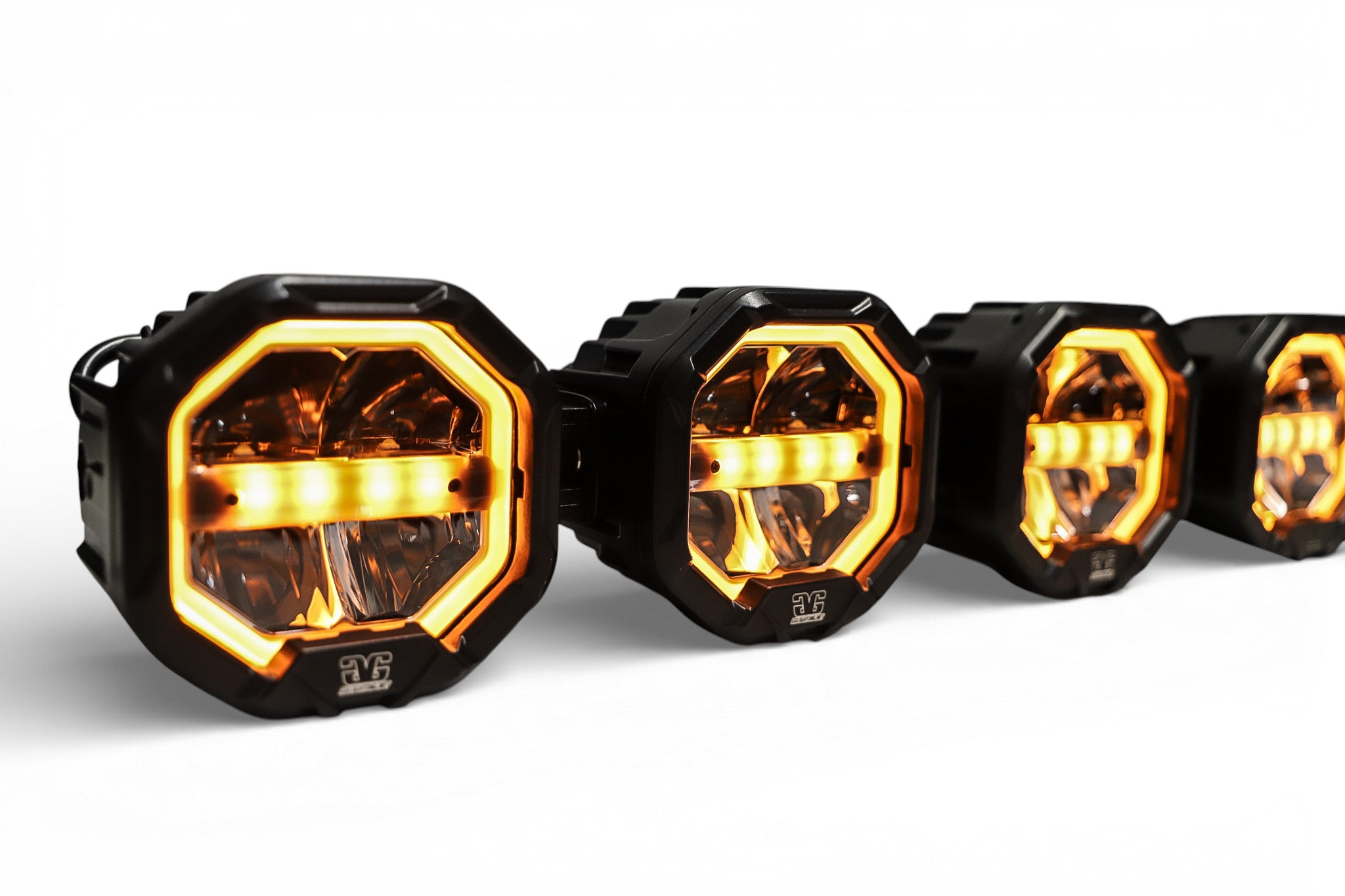 6 Light U-Con Interlocking Off Road LED Pod With Amber or White DRL Running Light