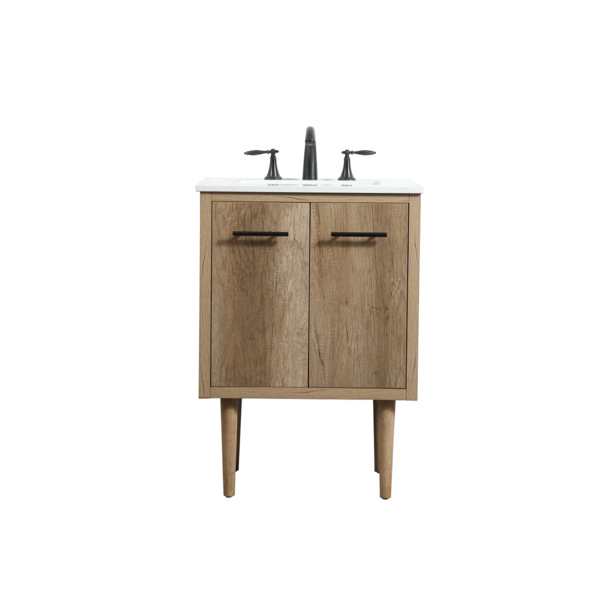 24 inch Single bathroom vanity in natural oak