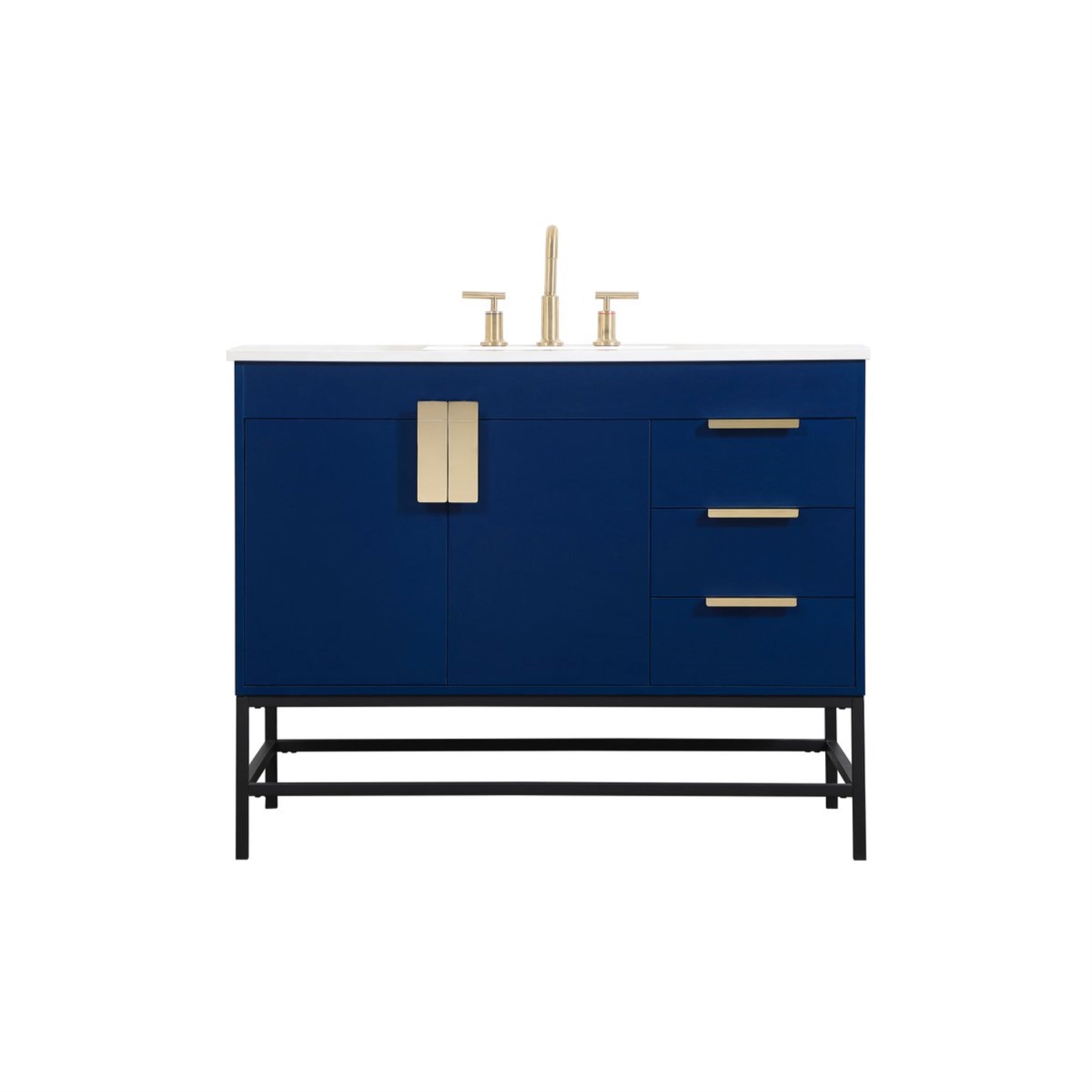 42 inch Single bathroom vanity in blue
