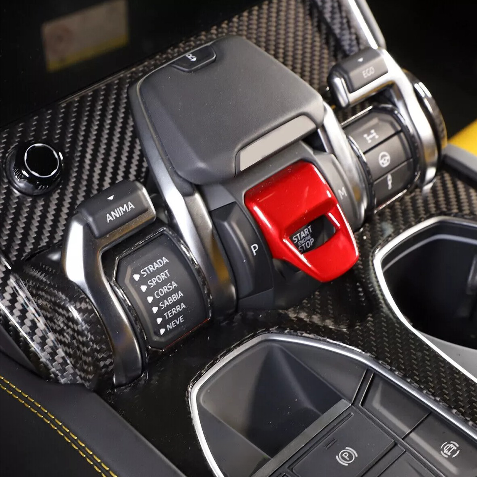 Dry Carbon Fiber Sport Mode Switch Frame Trim for Lamborghini Urus
