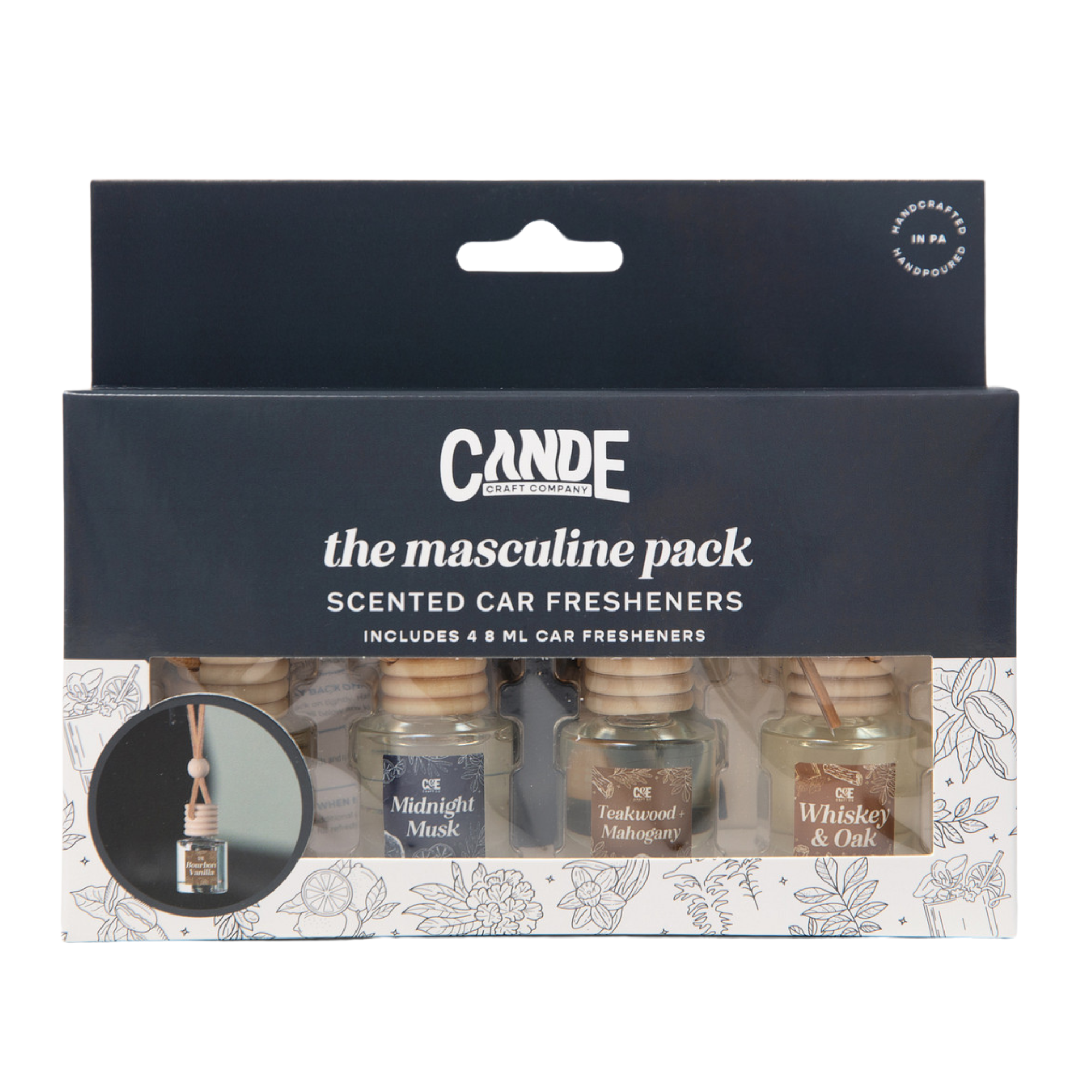 Masculine 4 Pack Scented Car Fresheners Bundle