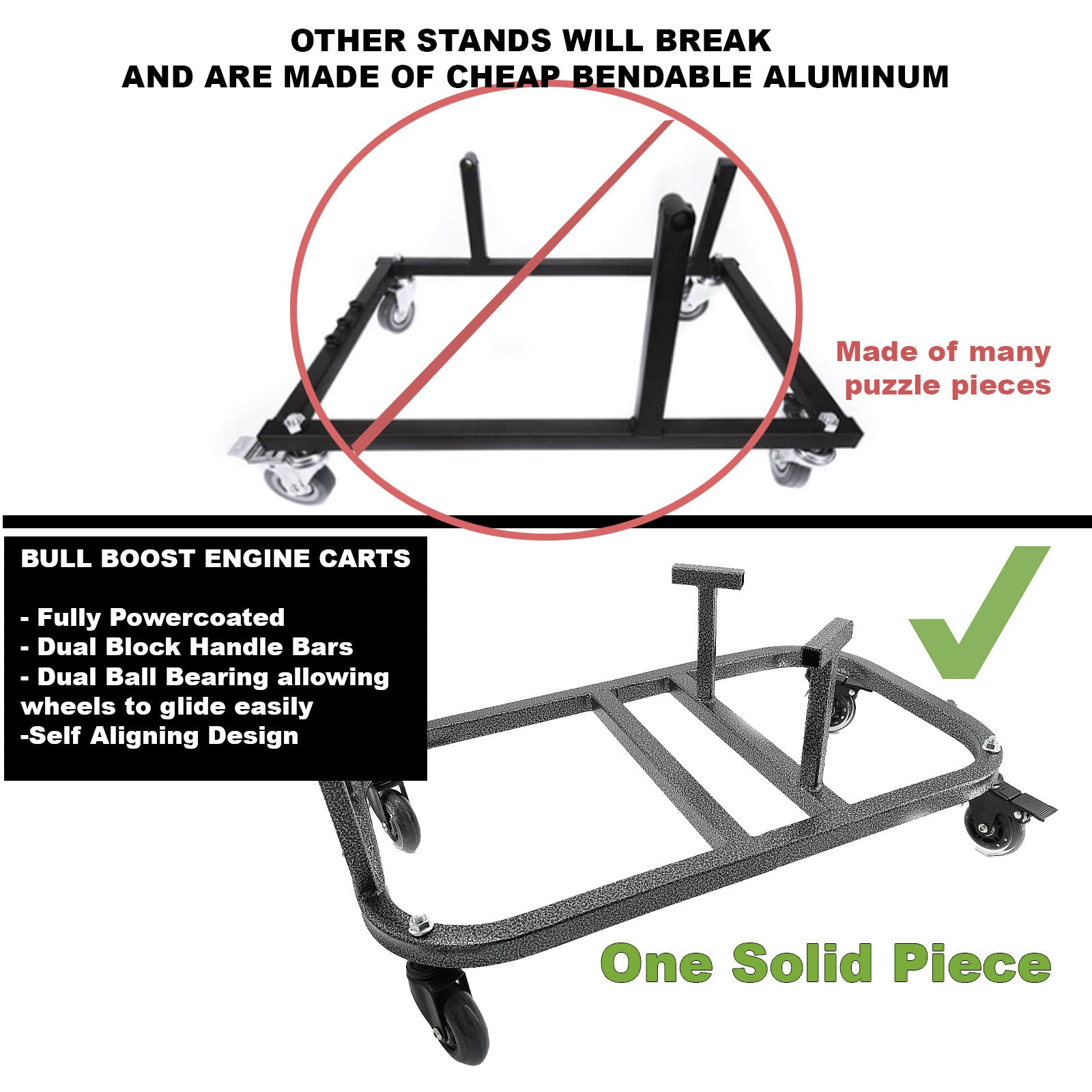 F Series F20 F22 F23 Engine Cradle Stand Cart Quick Block Handle Bars Casters