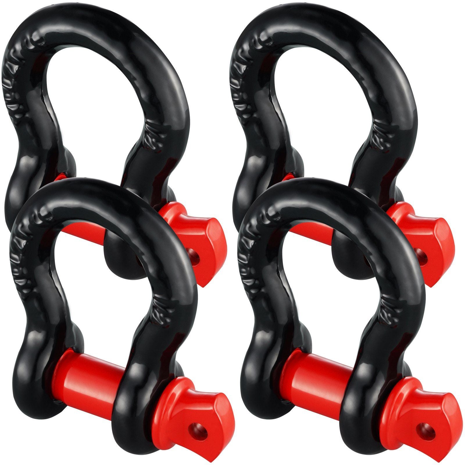 VEVOR 1/2 D-Ring Shackle, 4 Pack Alloy Steel Shackles 17637 lbs (8 Ton) Break Strength with 5/8 Screw Pin, Heavy Duty Off Road V