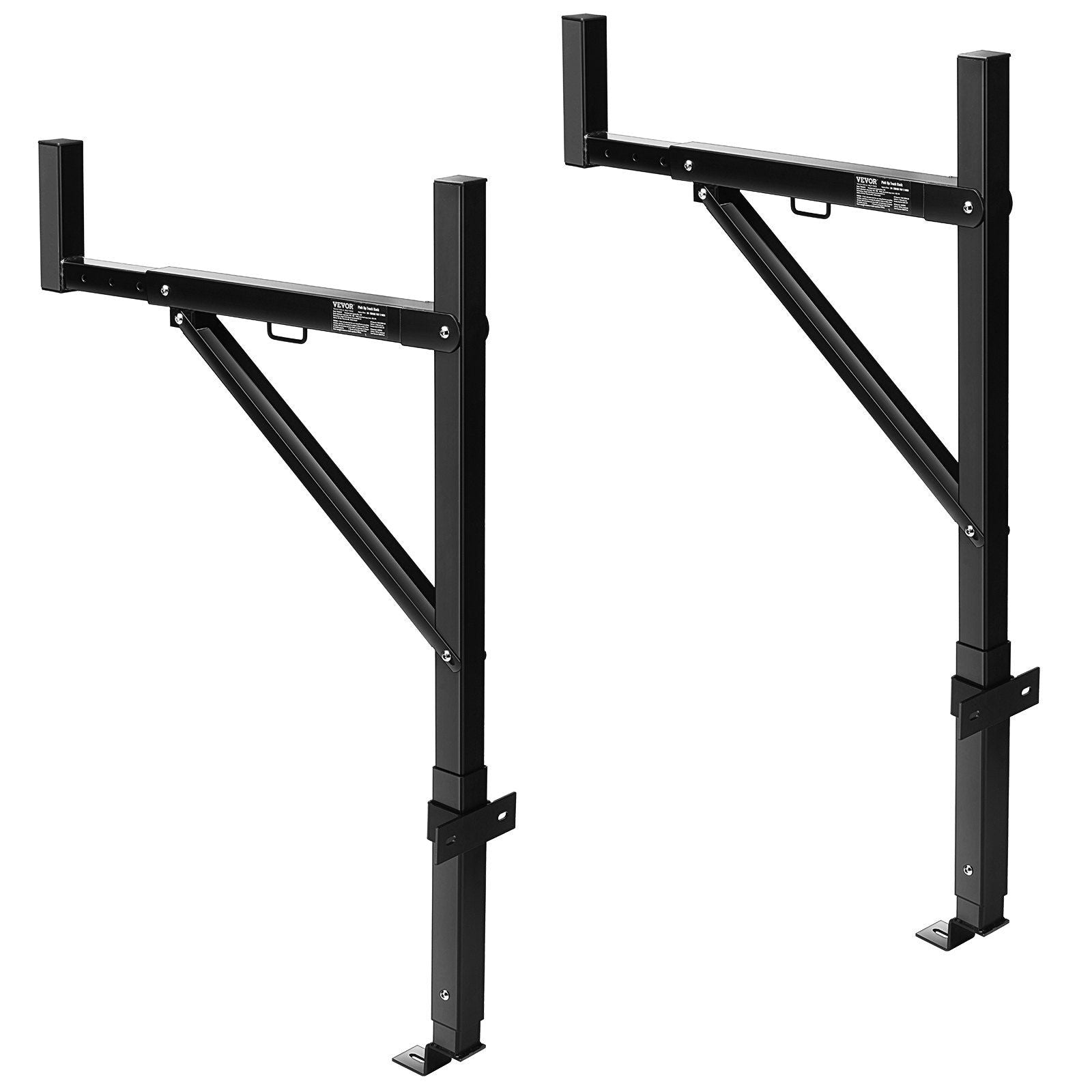 VEVOR Truck Rack, 19-34inch Extendable Truck Ladder Rack, 38.6''-43.6'' Adjustable Height, 250 lbs Capacity Steel Ladder Rack fo