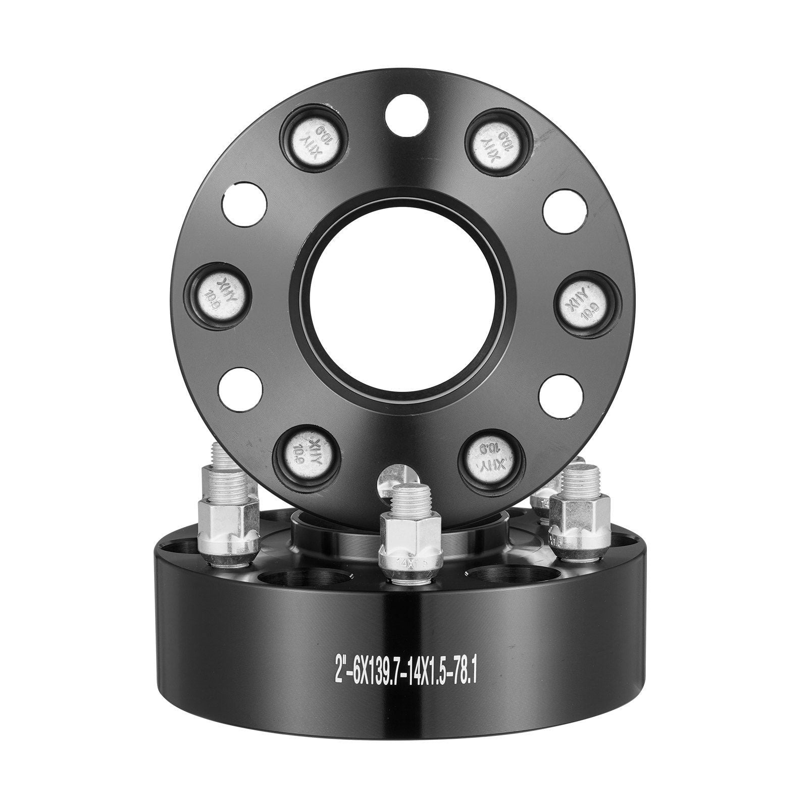 VEVOR 2'' 6''x5.5'' Wheel Spacers Wheel Adapters 6 Lug Forged Spacer 4 PCS Black