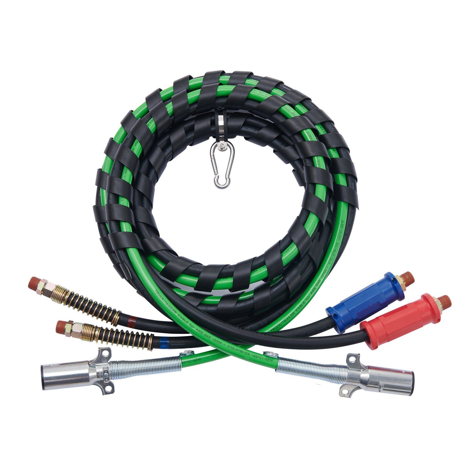 VEVOR 12FT Semi Truck Air Lines Kit with 2PCS Glad Hands, 3-in-1 Air Hoses & 7 Way ABS Electric Power Line, with 2PCS Gladhand H