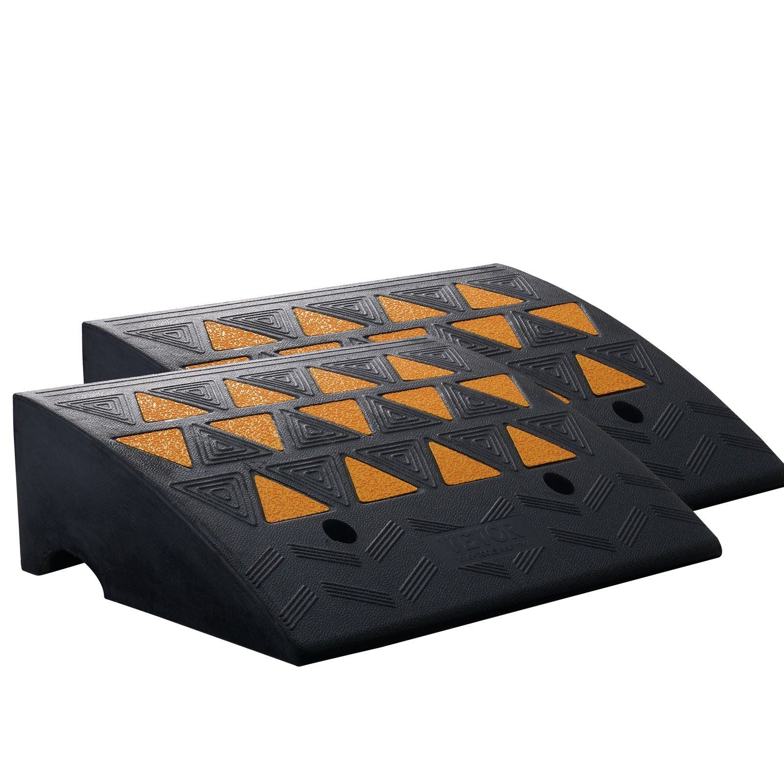 Vevor Rubber Curb Ramp 2 Pack, 6'' Rise Height Heavy-Duty 33069 Lbs/15 T Capacity Threshold Ramps, Driveway Ramps With Stable Gr