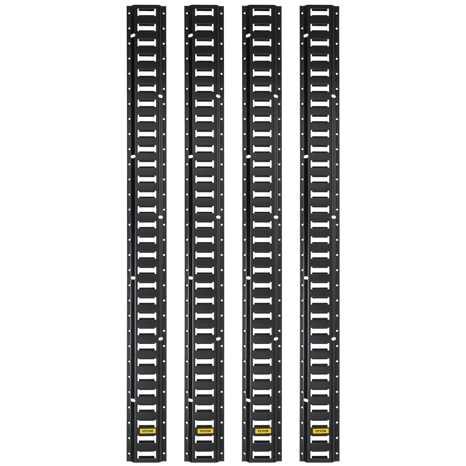VEVOR E-Track Tie-Down Rail, 4PCS 8-FT Steel Rails w/Standard 1''x2.5'' Slots, Compatible with O and D Rings & Tie-Offs and Ratc