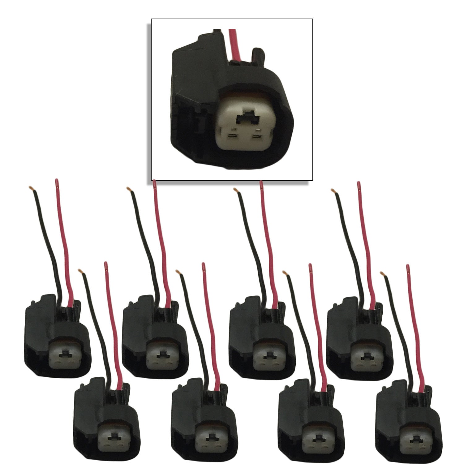 EV14 EV6 Injector Plug Connector Pigtails Set of 8 – LS Fuel Injector Connectors | HPI