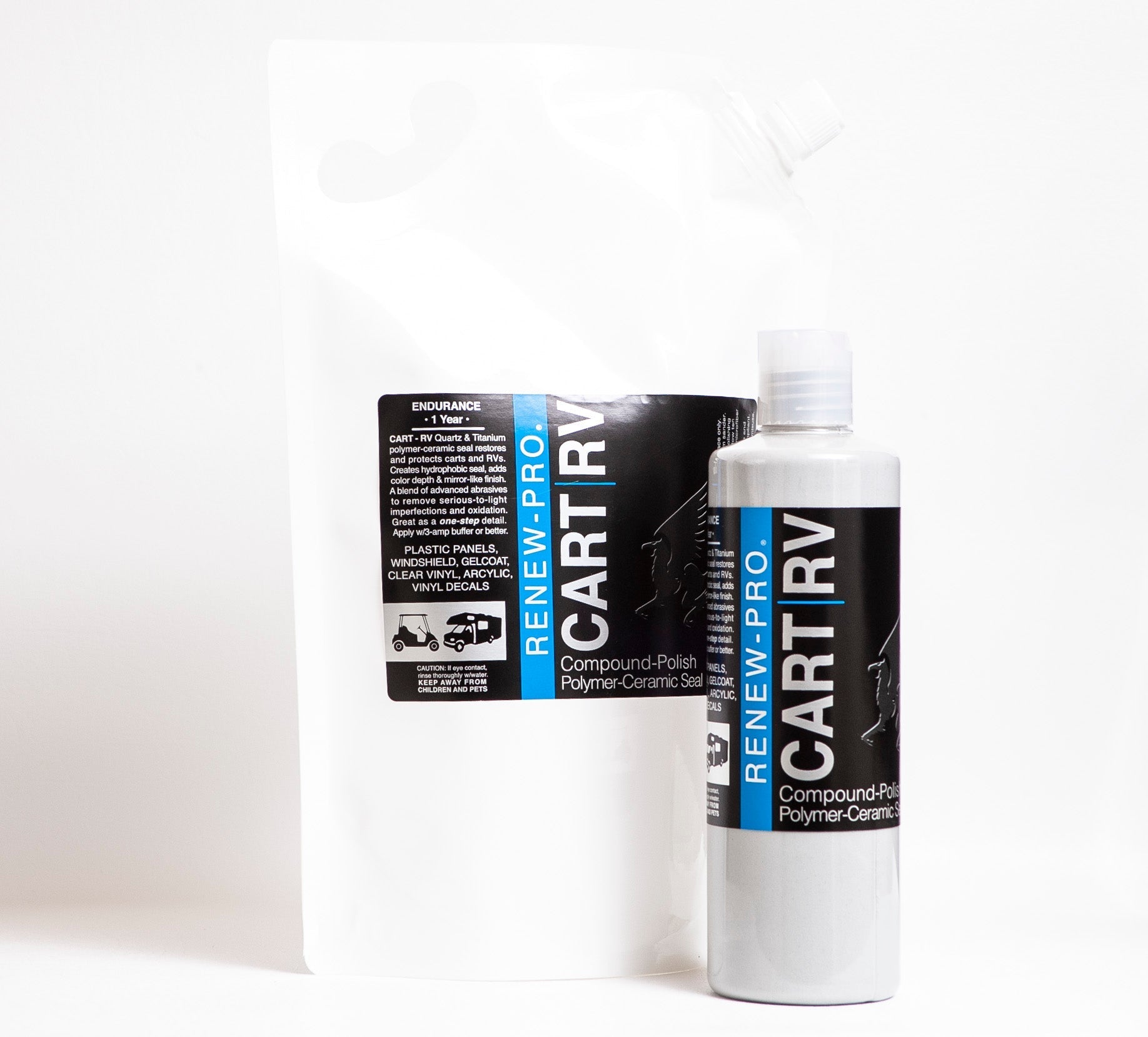 GOLF CART & RV - Ceramic-Hybrid Compound, Polish, Sealer ONE-STEP for Golf Carts, RVs, UTV, ATV - Panels & Clear Acrylic Windscreens