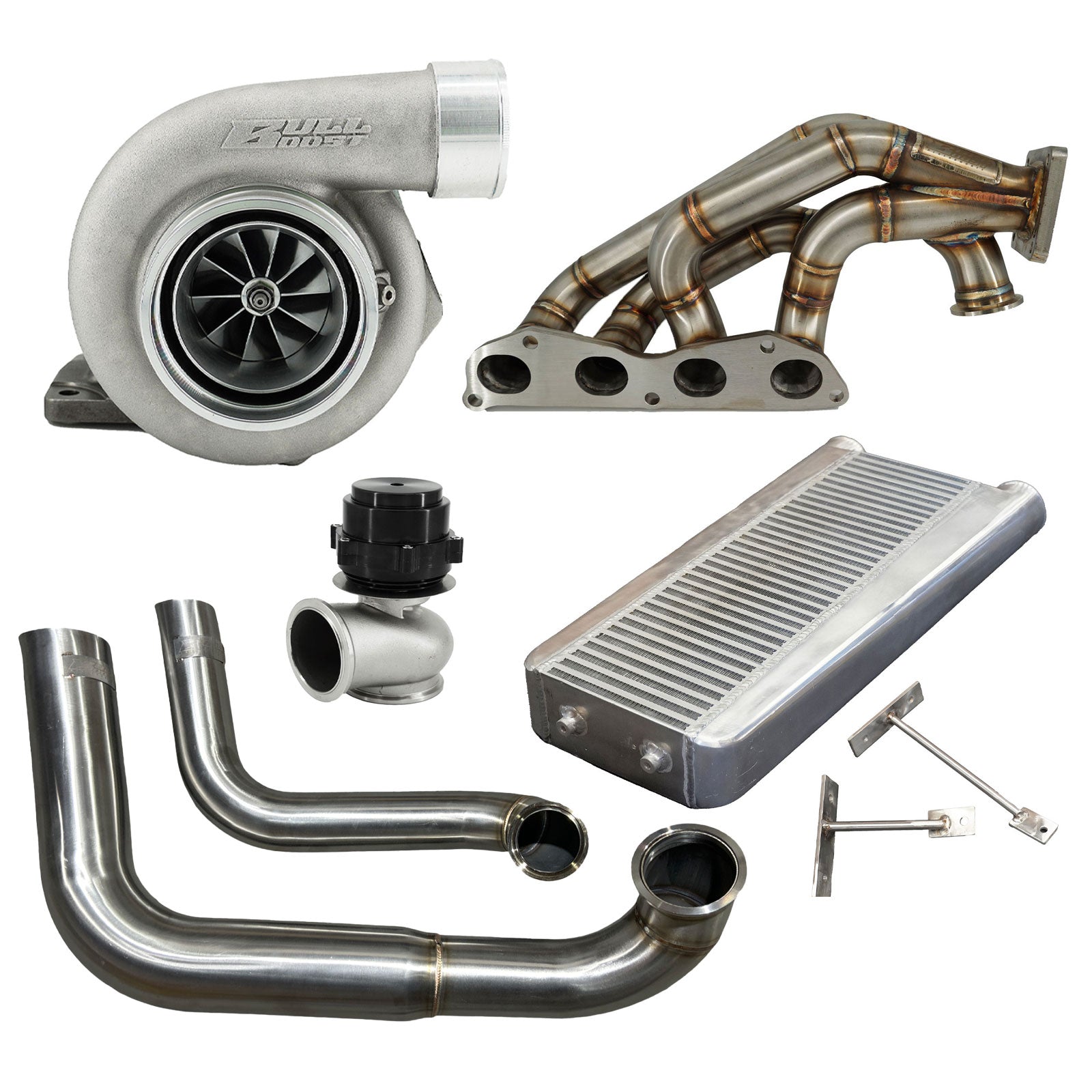 K Swap K Series K20 K24 Dual Ball Bearing Turbo Sidewinder Manifold Intercooler Kit