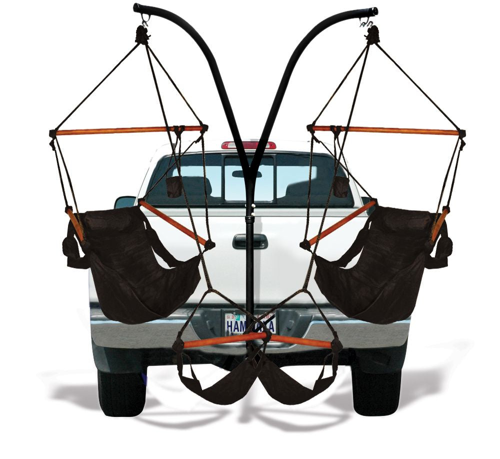KingsPond  40508-KP Hammaka Trailer Hitch Stand with Jet Black Hammaka Chairs Combo