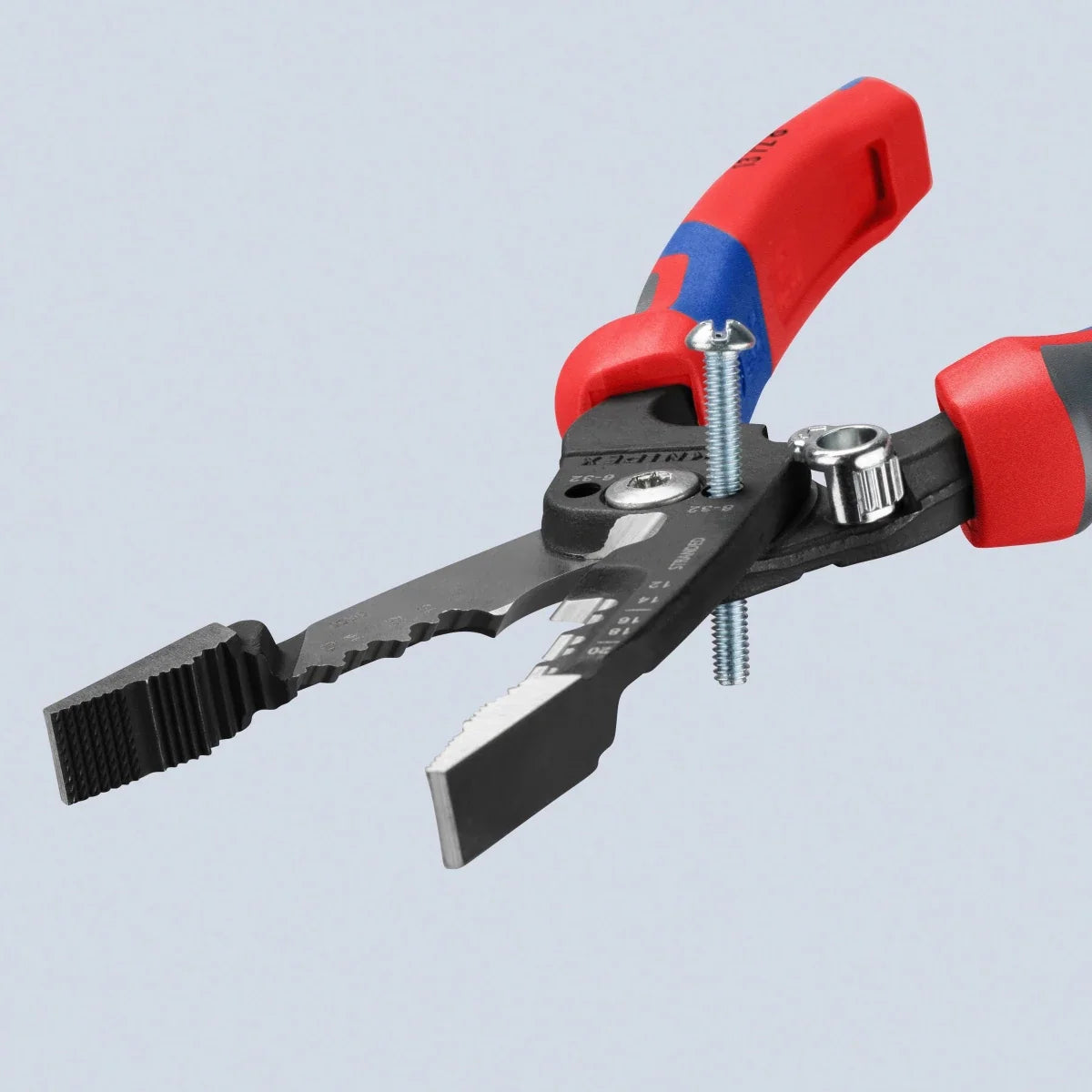 KNIPEX 8" Forged Wire Stripper 20-10 AWG with KNIPEXTEND Comfort Handles (13 72 8)
