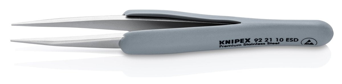 Knipex Stainless Steel Pointed Tips Precision Tweezers ESD 5 1/4" 92 21 10 ESD