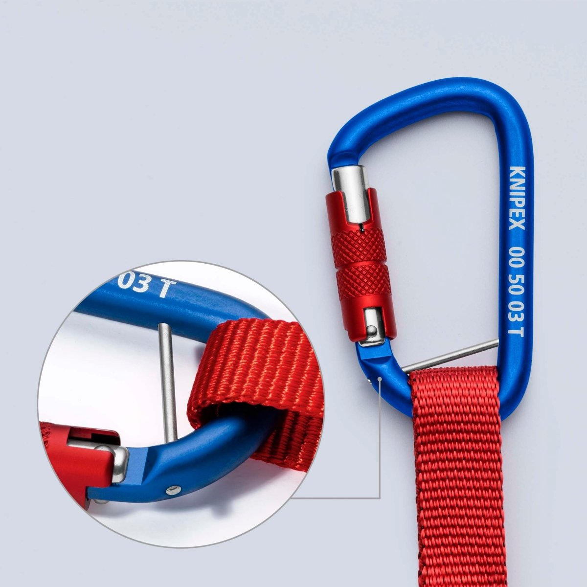 Knipex Tool Tethering Lanyard with Captive Eye Carabiner 13 lbs. 00 50 12 T BKA