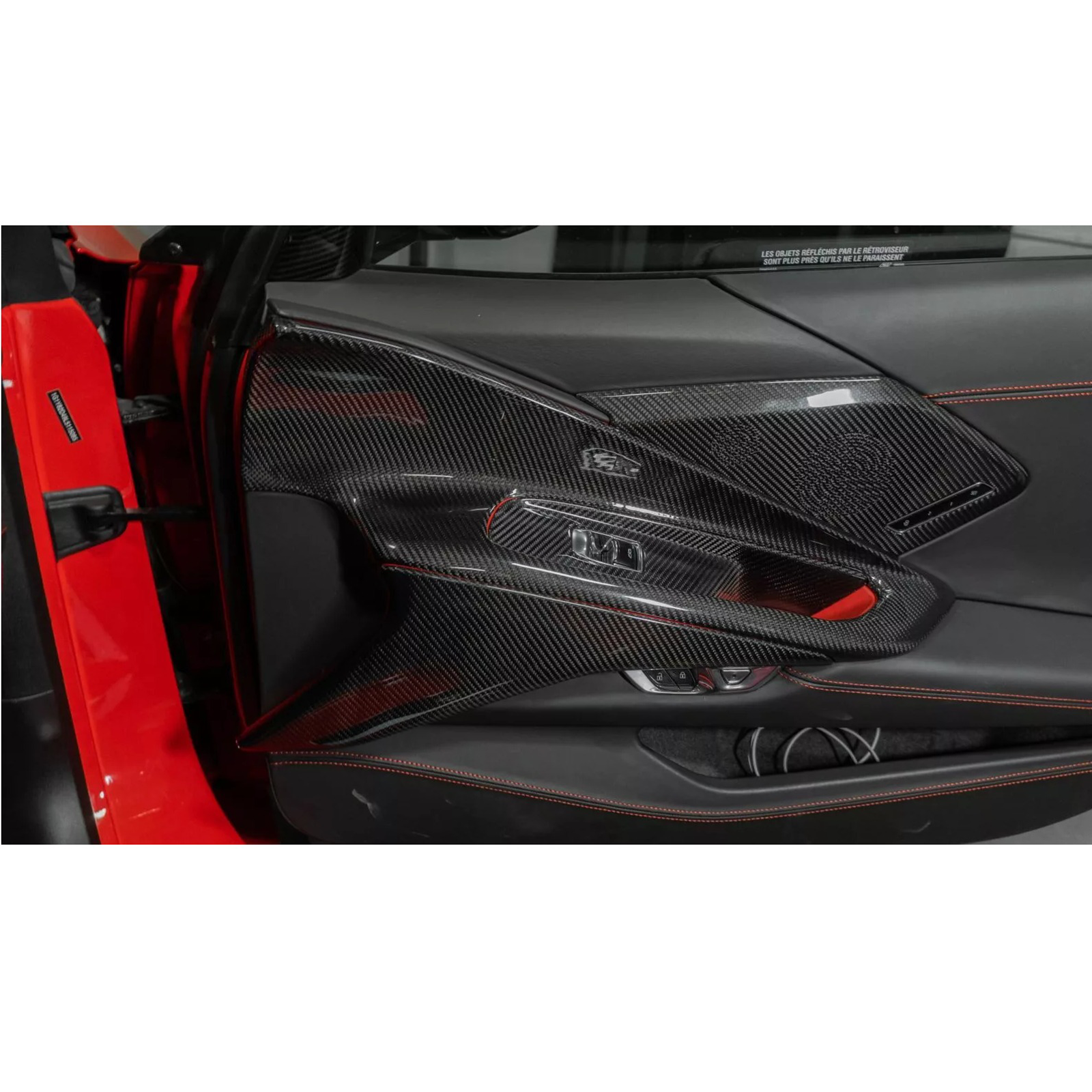 Dry Carbon Fiber Door Speaker Cover Trim for Chevrolet Corvette C8
