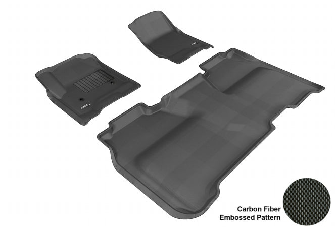 3D MAXpider L1CH04001509 CHEVROLET SILVERADO 1500 CREW CAB 2014 KAGU BLACK R1 R2 W/O CENTER HUMP Floor Mat