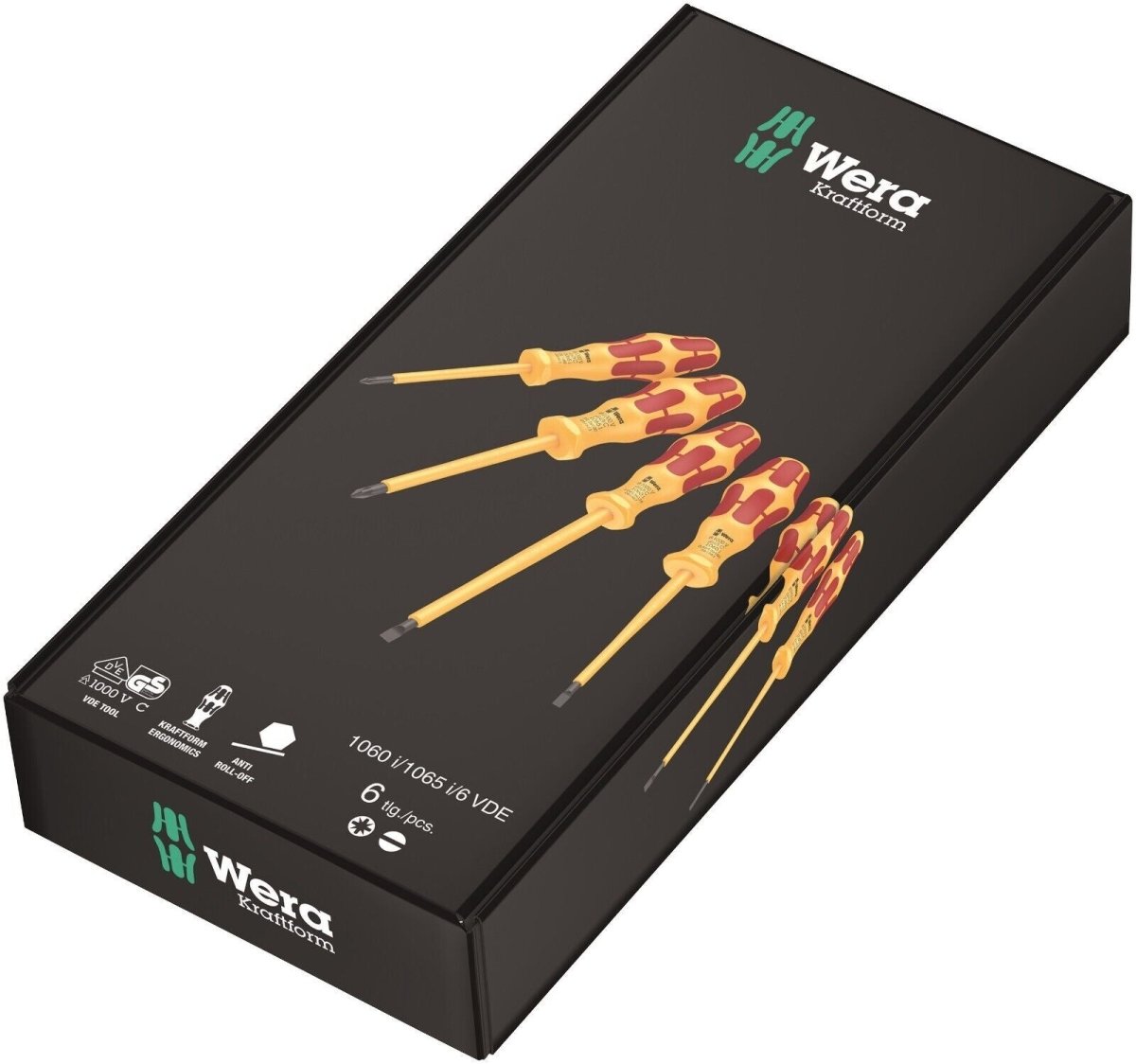 Wera 1060 i/1065 i/6 Kraftform VDE Screwdriver Set 6 Pieces 05051576001