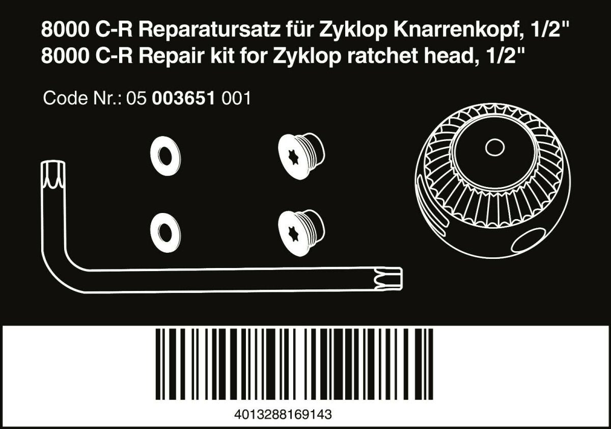 Wera 8000 C-R Zyklop Socket Wrench Repair Kit 1/2" 05003651001